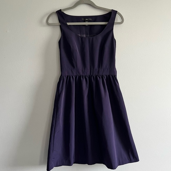 Vintage H&M Scoop Neck Purple Sleeveless A Line Cocktail Mini Dress Size 6 - Picture 1 of 6